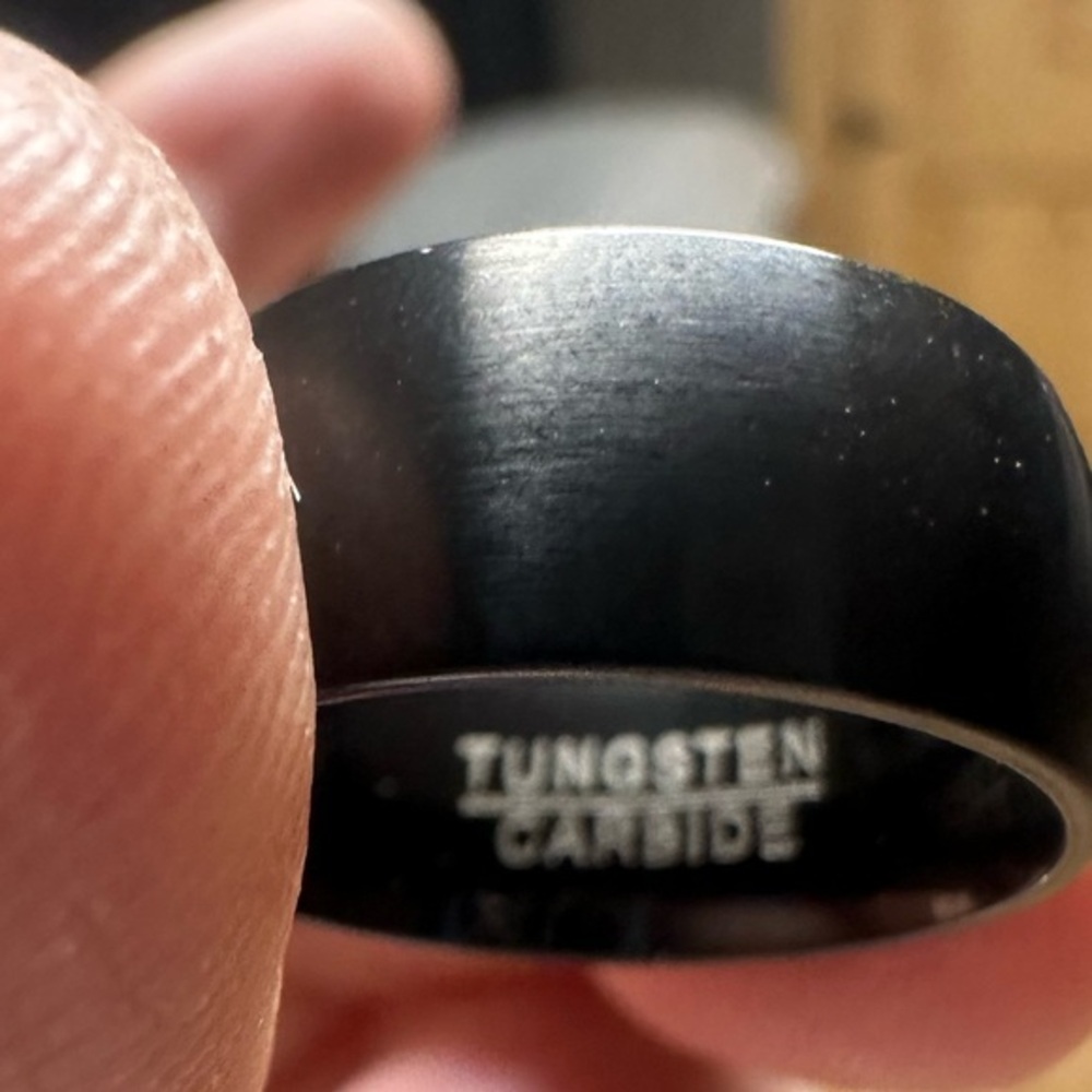 8mm Matte Flat Black Tungsten Carbide Wedding Band
